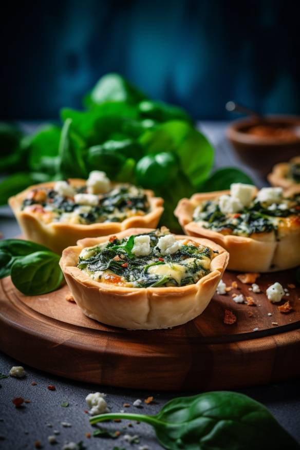 Mini-Quiches mit Spinat und Feta