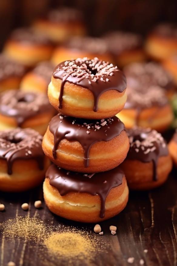 Mini-Krapfen mit Schokoladenfüllung.