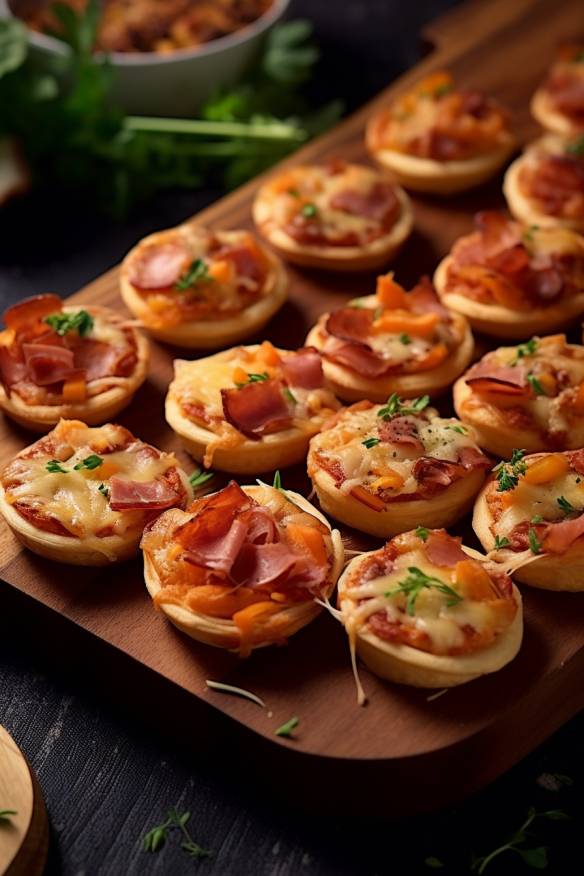 Mini Pizzas - Schnelles und leckeres Fingerfood für Kinderpartys.