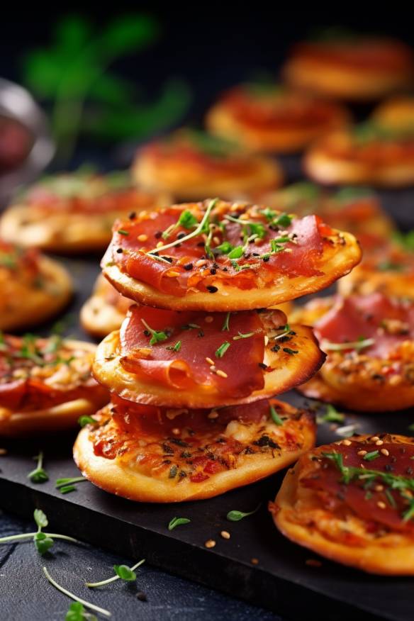 Mini-Pizzas für die perfekten Genialen Partyhäppchen