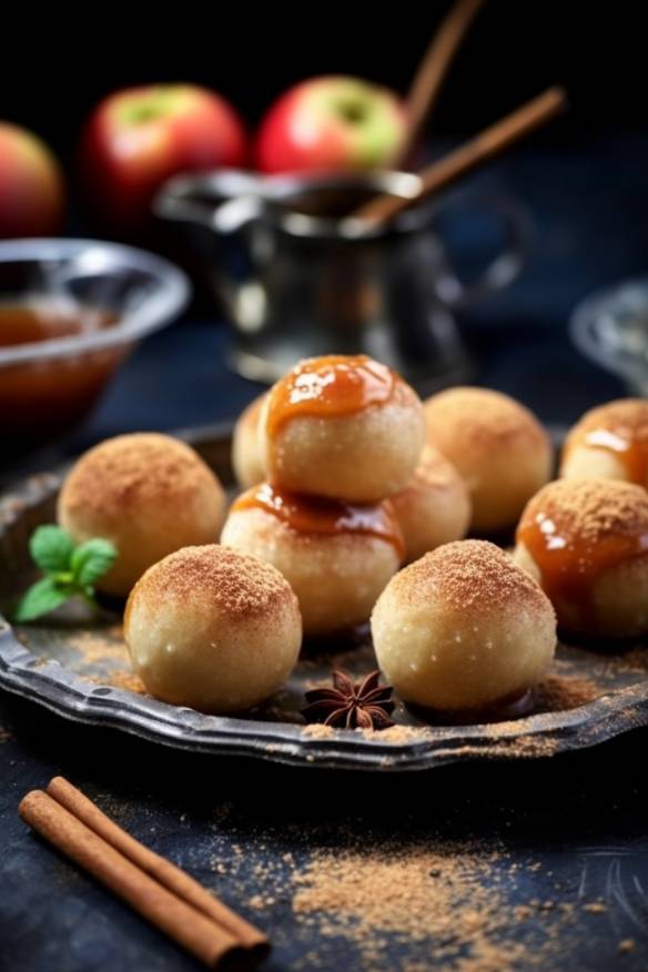 Mini-Quarkbällchen mit Apfel-Zimt-Füllung - Süße Häppchen für jeden Anlass