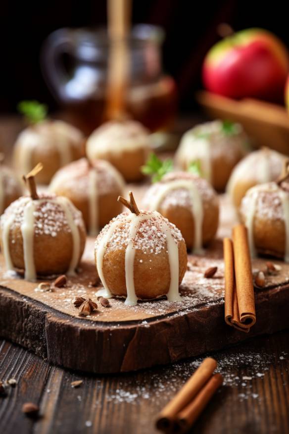 Mini-Quarkbällchen mit Apfel-Zimt-Füllung - Süße Häppchen für jeden Anlass