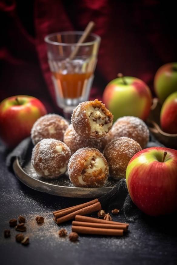 Mini-Quarkbällchen mit Apfel-Zimt-Füllung - Süße Häppchen für jeden Anlass