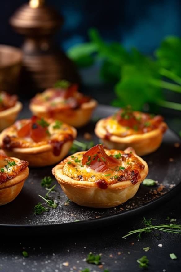 Mini-Quiches mit Speck und Frühlingszwiebeln