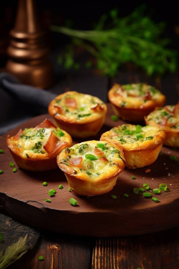 Knusprige Mini-Quiches mit Speck und Frühlingszwiebeln