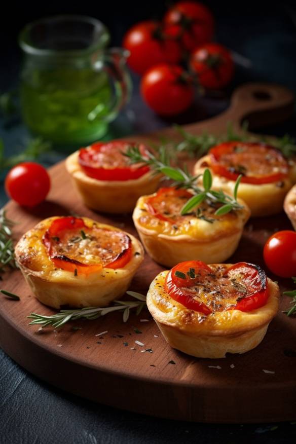 Mini-Quiches mit Feta und Tomaten