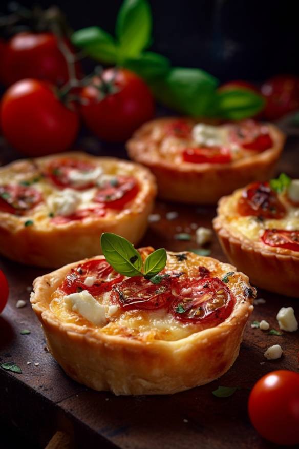 Mini-Quiches mit Feta und Tomaten