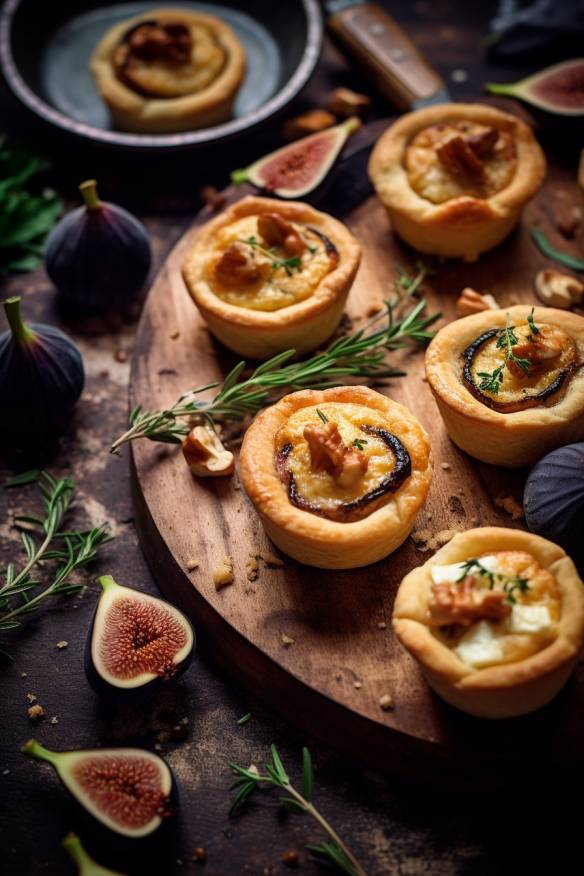 Mini-Quiches mit Ziegenkäse und Feigen