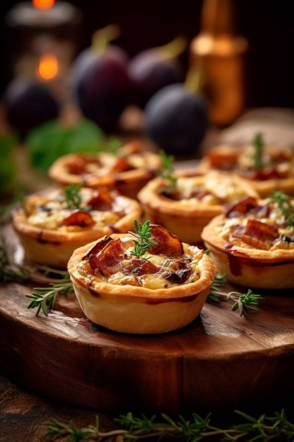 Mini-Quiches mit Ziegenkäse und Feigen