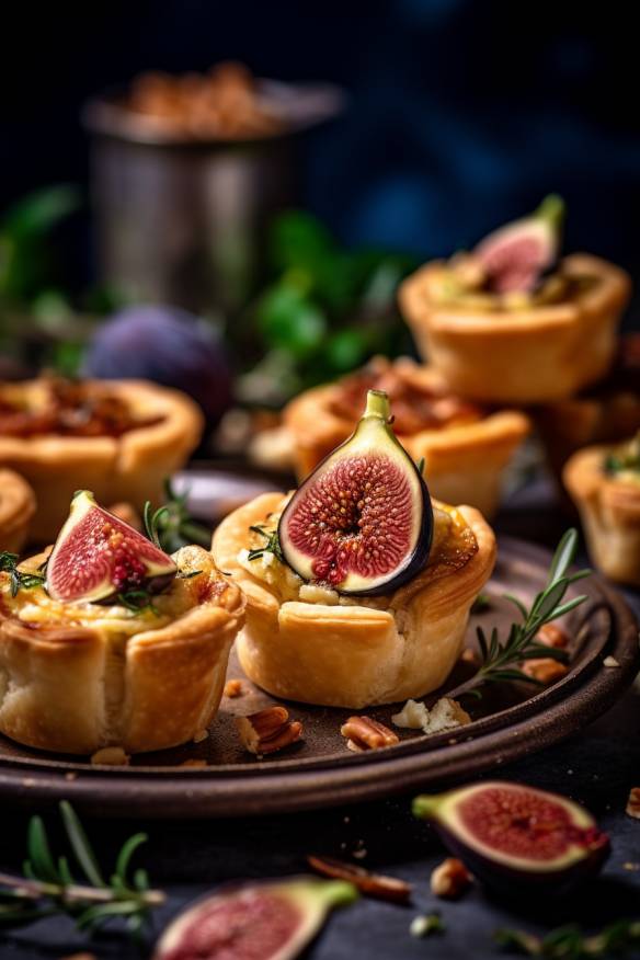 Mini-Quiches mit Ziegenkäse und Feigen