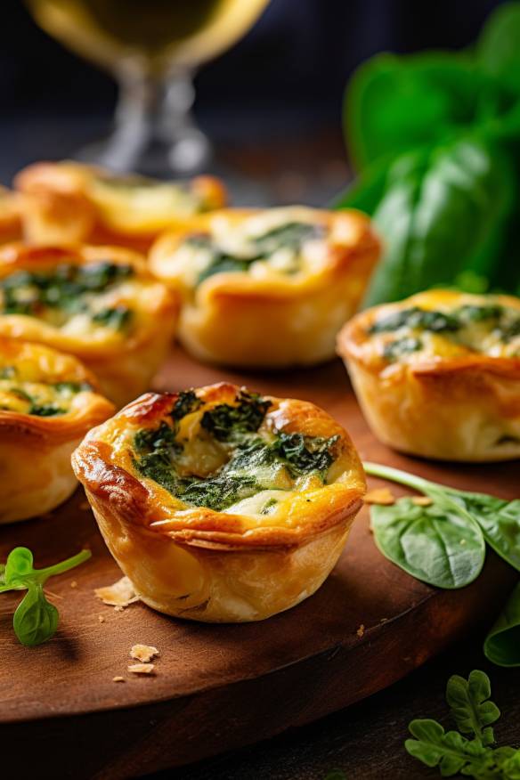 Mini-Quiches mit Ziegenkäse und Spinat