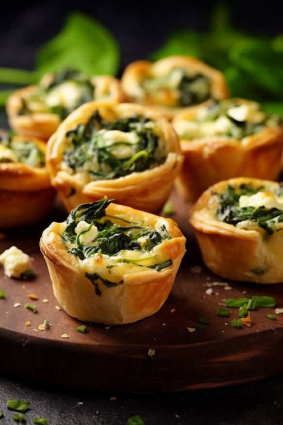 Mini-Quiches mit Ziegenkäse und Spinat