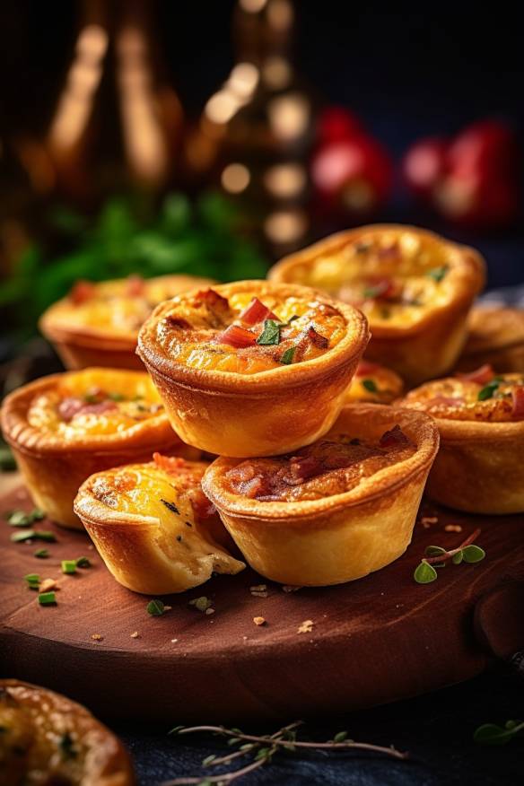 Knusprige Mini-Quiches mit Schinken und Lauch