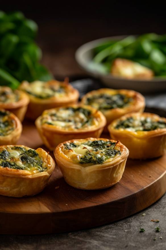 Mini Quiches mit Schinken und Spinat