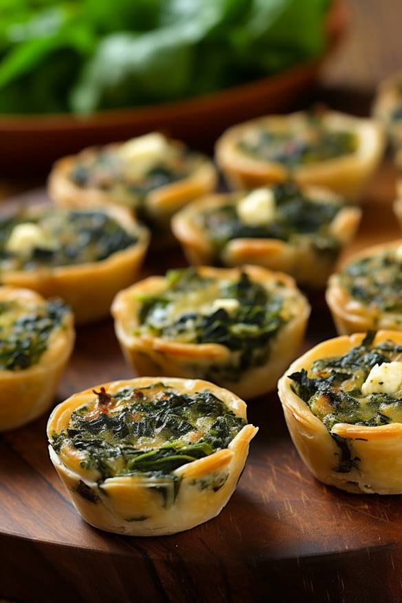 Mini-Quiches mit Spinat und Feta - Perfektes Fingerfood für die Babyparty