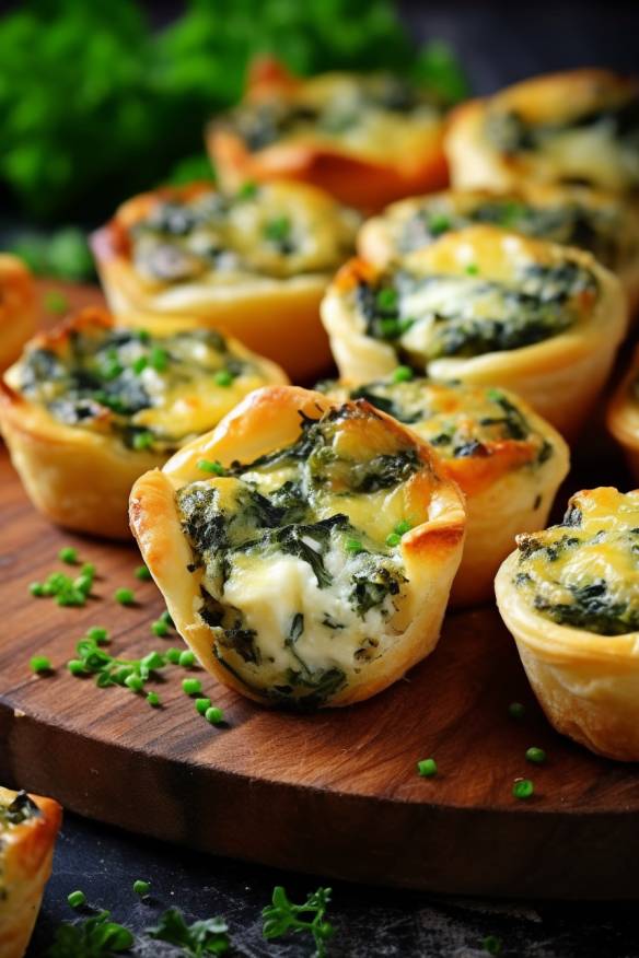 Mini-Quiches mit Spinat und Feta - Perfektes Fingerfood für die Babyparty