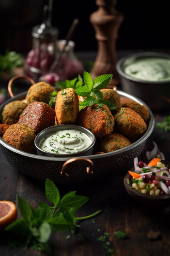 Orientalische Falafel mit Joghurt-Minz-Dip