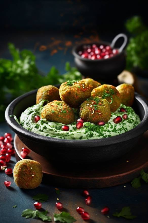 Kichererbsen-Falafel mit Joghurt-Tahini-Dip