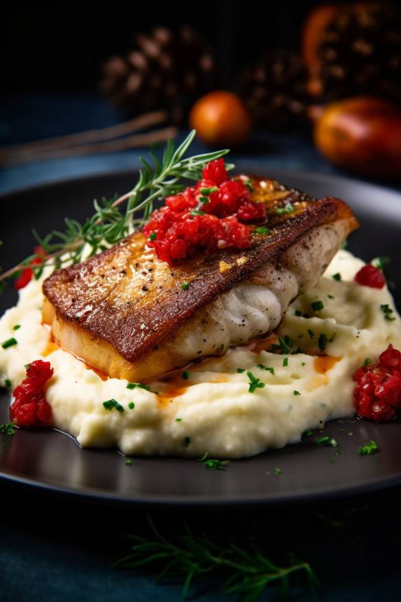 Gebratenes Karpfenfilet mit Kartoffelstampf