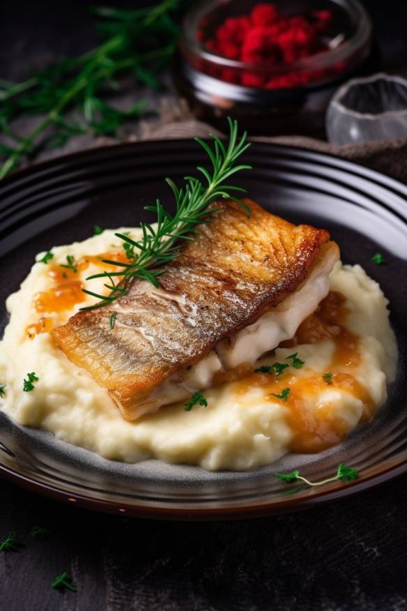 Gebratenes Karpfenfilet mit Kartoffelstampf