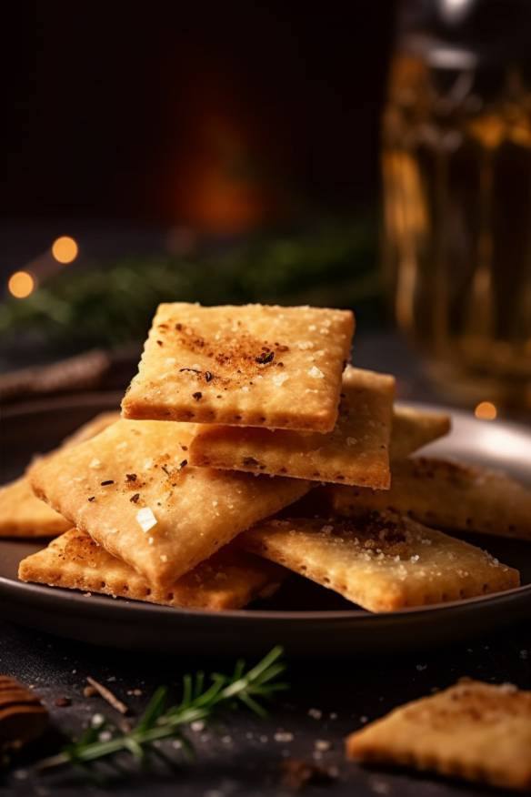 Parmesan-Cracker auf einem Teller