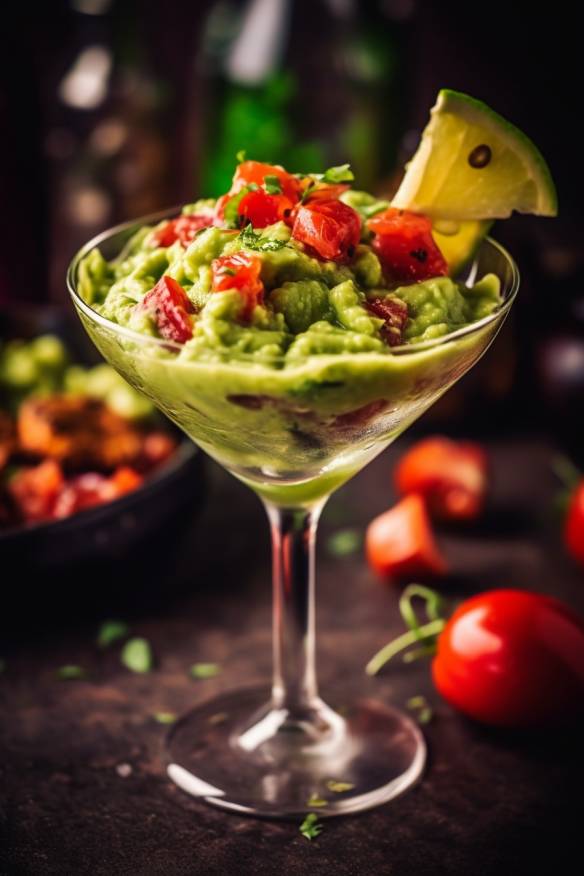 Partysnacks im Glas - Fruchtige Tomaten-Salsa und Guacamole.