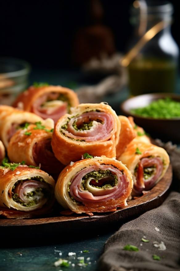 Pesto-Schinken-Röllchen - Schnelles Fingerfood für die Party