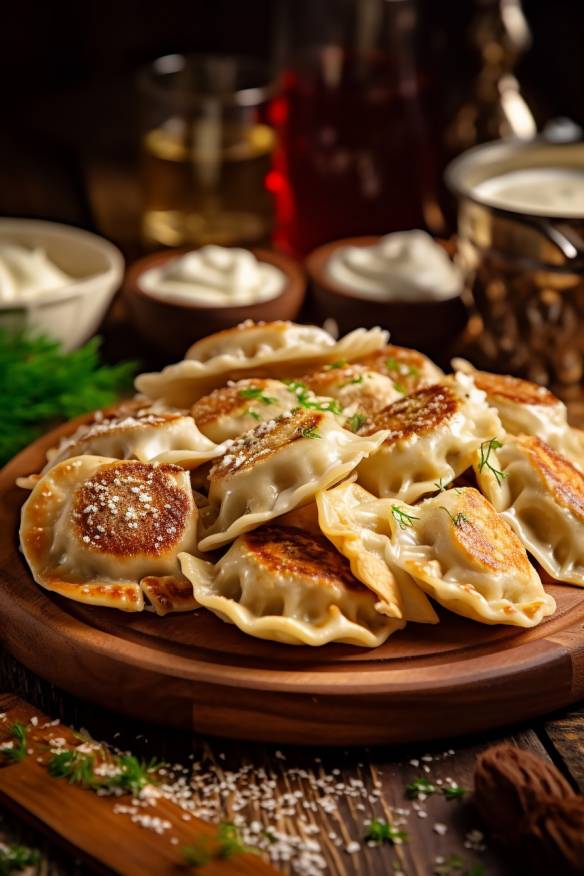 Pierogi - Polnisches Fingerfood mit Kartoffel-Frischkäse-Füllung