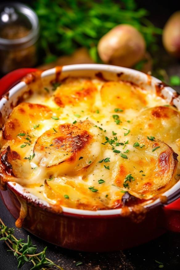 Kartoffelgratin mit Käse und Sahne