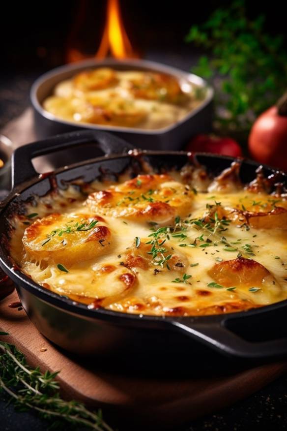 Kartoffelgratin mit Käse und Sahne