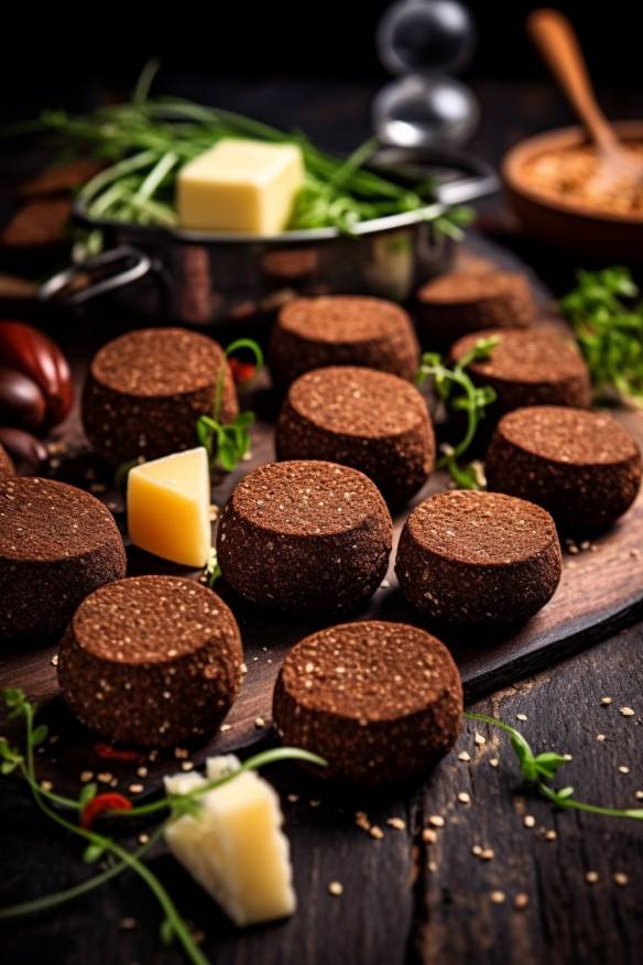 Pumpernickel-Käse-Häppchen