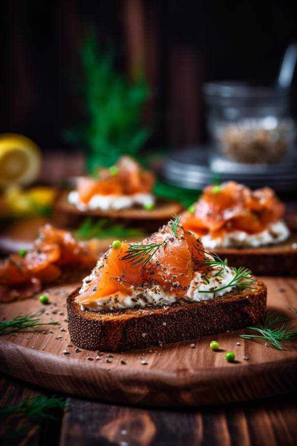 Pumpernickel-Lachs-Häppchen