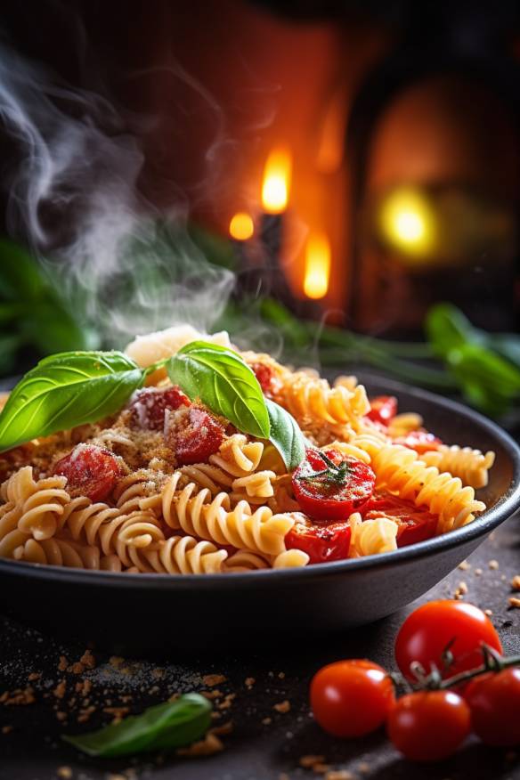 Schnelles und einfaches Nudelgericht mit Tomatensoße