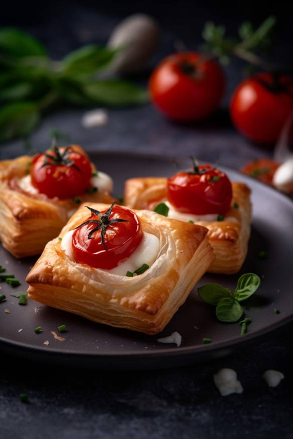 Knusprige Toastbrot-Häppchen mit Tomaten und Mozzarella