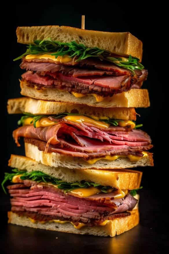 Roastbeef-Sandwiches als Fingerfood