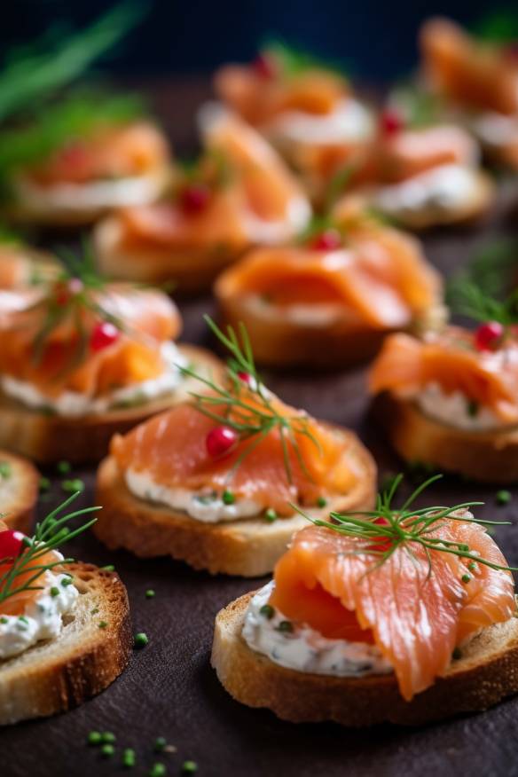 Lachs-Crostini - Leckere Häppchen für den Sektempfang