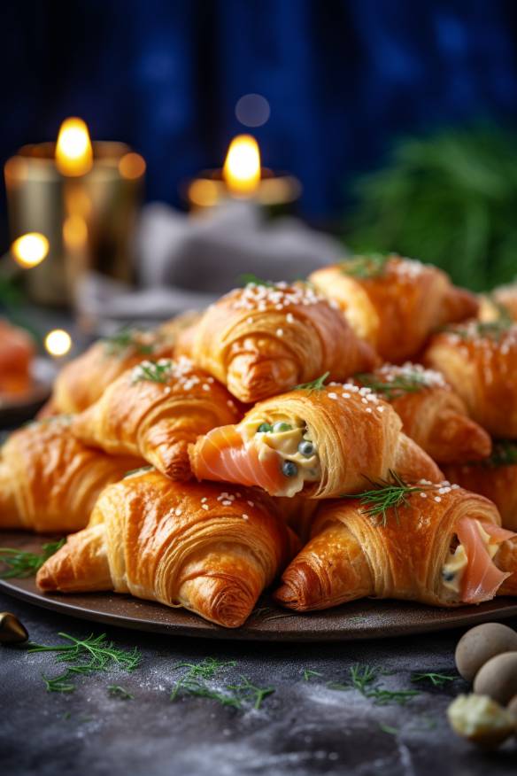 Lachs-Creme-Croissants - Leckeres Canapé Fingerfood für jeden Anlass