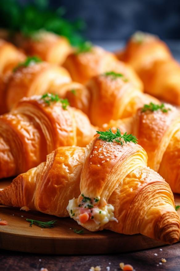 Lachs-Creme-Croissants - Leckeres Canapé Fingerfood für jeden Anlass