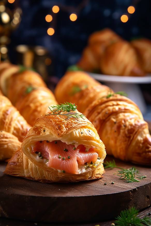 Lachs-Creme-Croissants - Leckeres Canapé Fingerfood für jeden Anlass