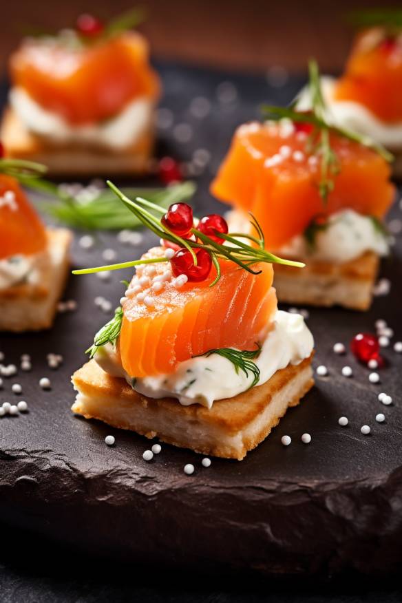 Lachs-Ziegenkäse Canapés - Leckere Häppchen für jede Party