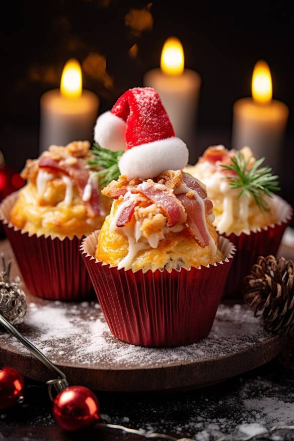 Nikolaus-Muffins mit Speck und Gemüse