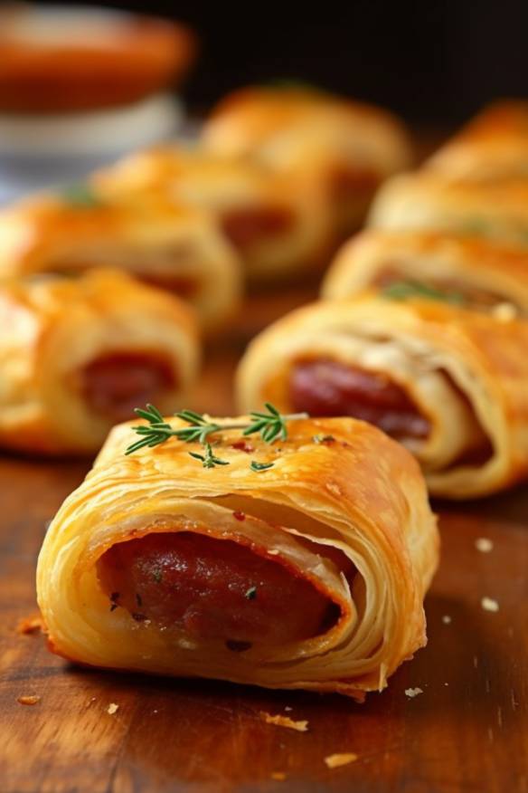 Käsekrainer im Blätterteig - typisch österreichisches Fingerfood.