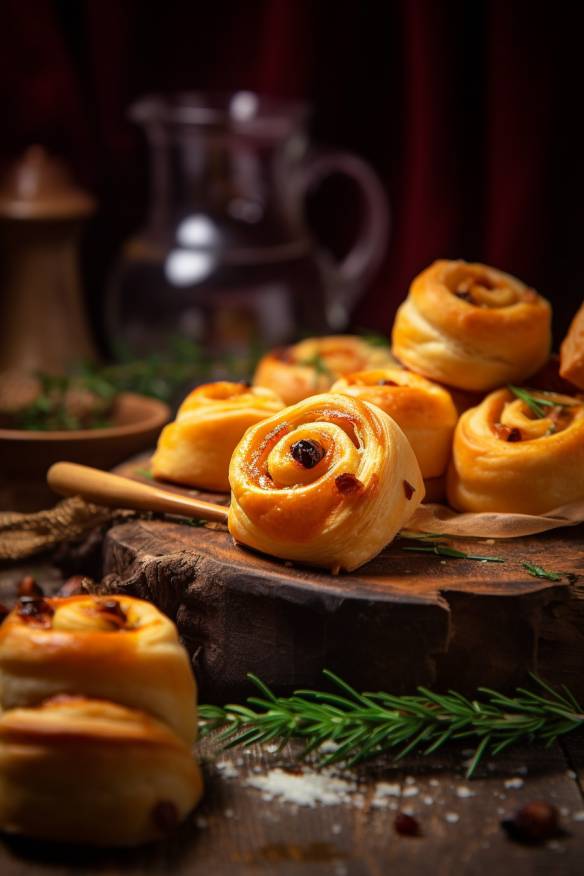 Pikante Blätterteig-Schnecken