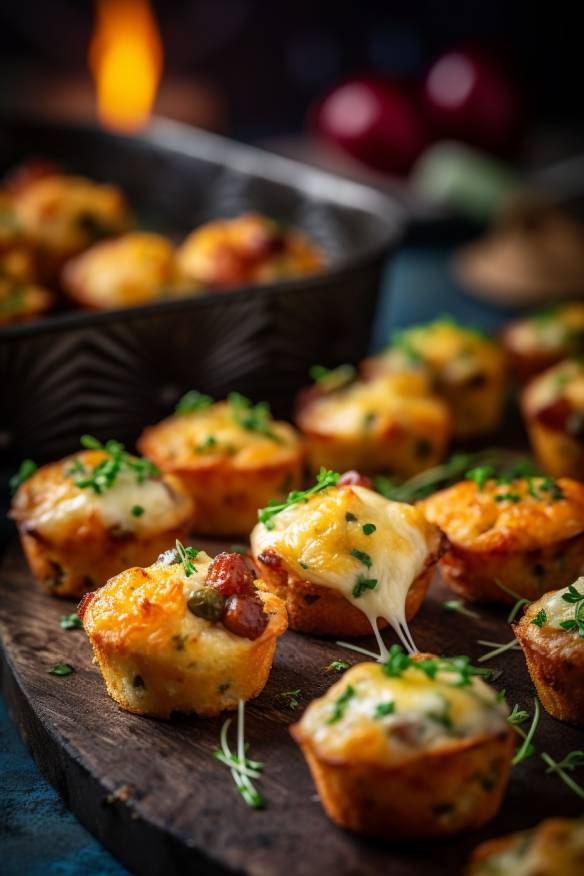 Pikante Mini-Muffins als Fingerfood für Geburtstage.