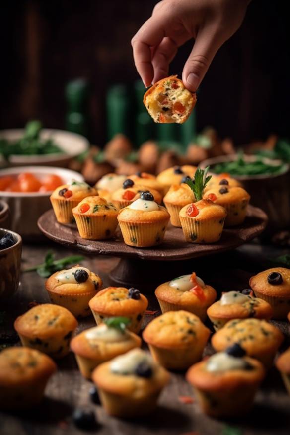 Pikante Mini-Muffins als Fingerfood für Geburtstage.