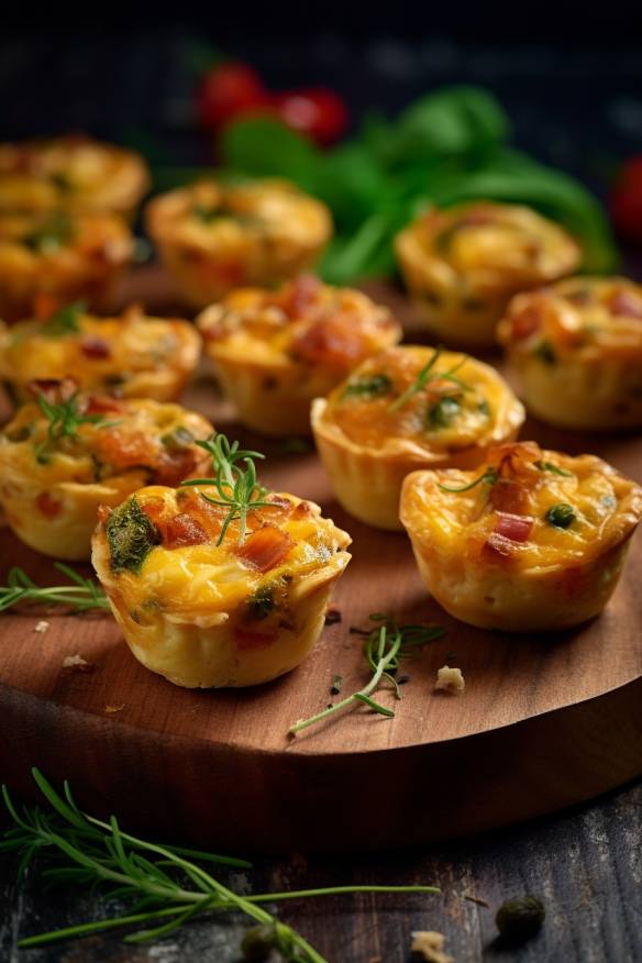 Knusprige Mini-Quiches - Einfacher Snack für Gäste