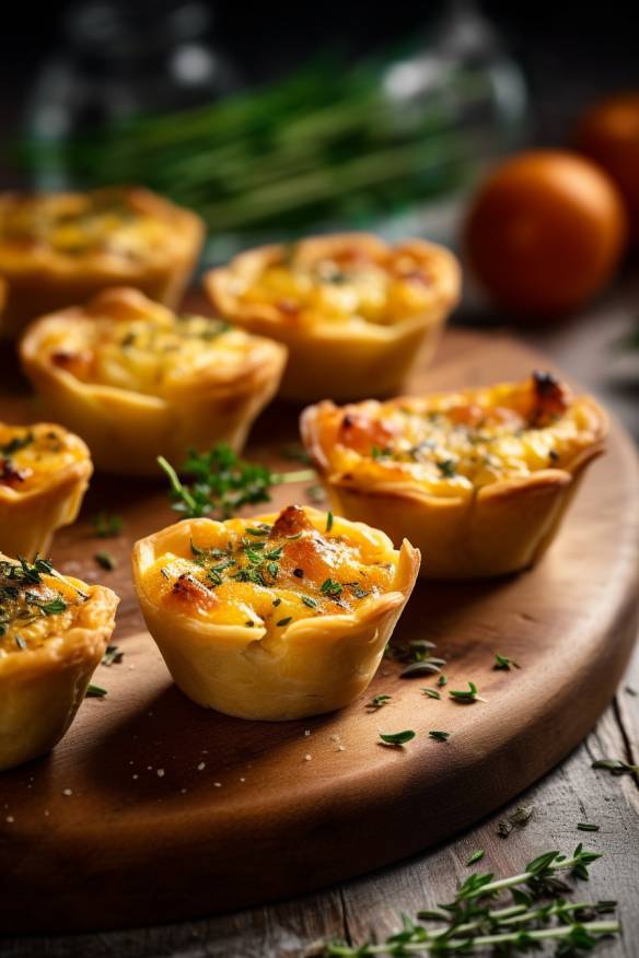 Pikante Mini-Quiches als herzhafte Partysnacks.