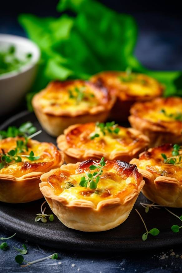 Pikante Mini-Quiches als herzhafte Partysnacks.