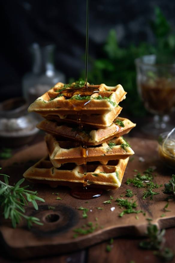 Herzhaftes Waffel-Fingerfood.