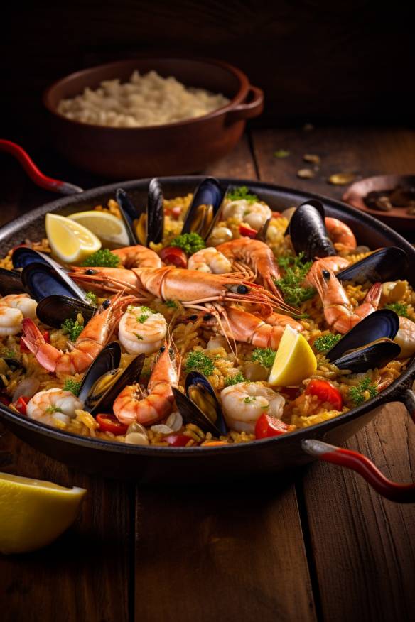 Paella mit Meeresfrüchten